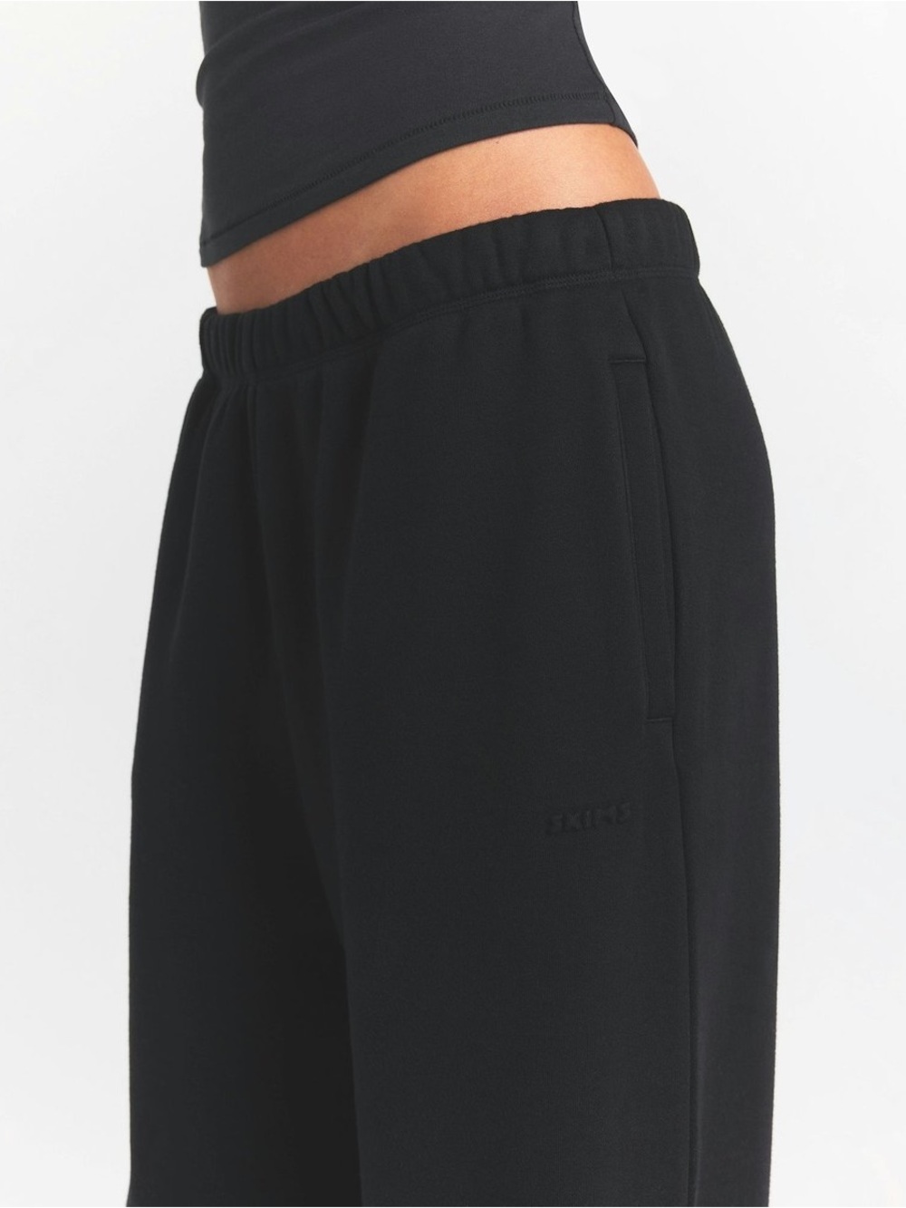 SKIMS Black Straight-Leg Elastic-Waist Pants - Picture 2 of 5